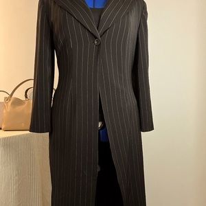 Black PinStripe Long Coat CLIO